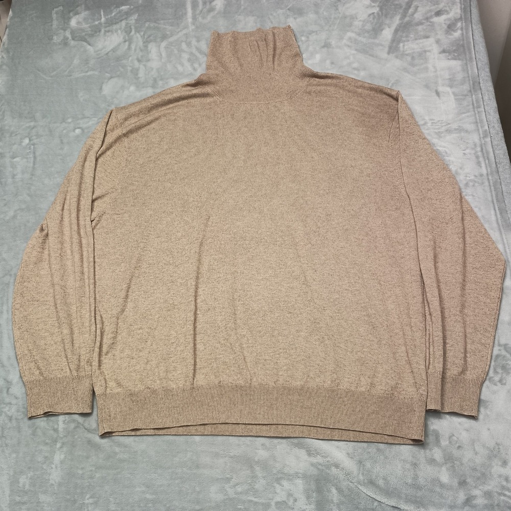 Kallspin Sweater Womens 4XL Tan Turtleneck Wool Blend Pullover Knit Long Sleeve